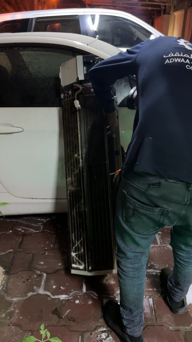 Video of AC outdoor unit running smoothly after repair