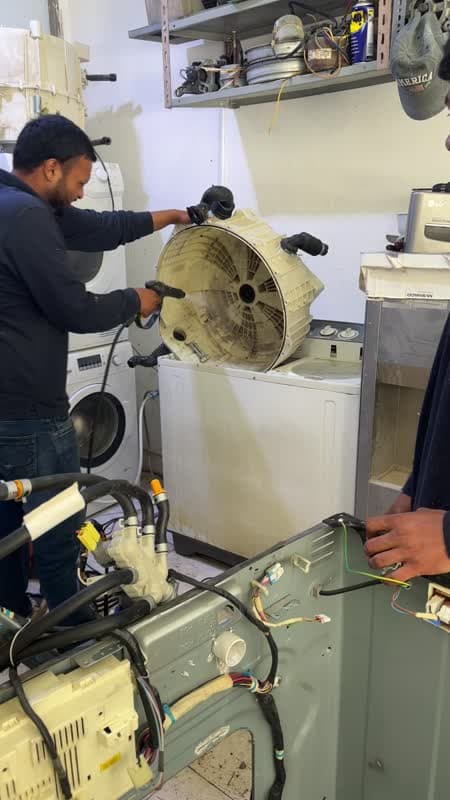 Video of washing machine repair work by our technician